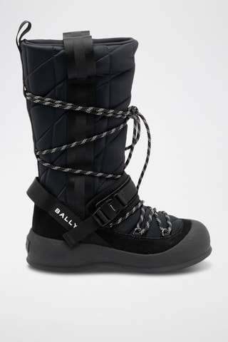 Kalfsnubuck Snowboots - Zwart - Zwart