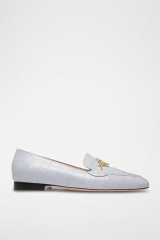 Kalfsleren Mocassins - Lichtgrijs  - Beige
