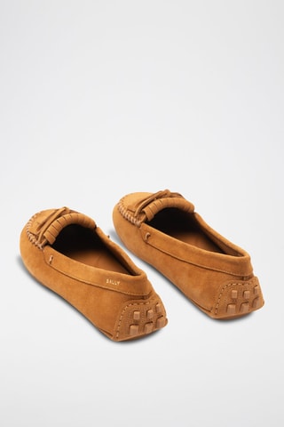 Kalfsleren Mocassins - Camel - Oranje
