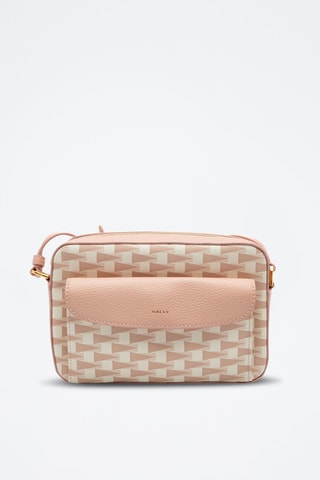Leren Schoudertas - Roze - Beige en roze