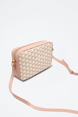 Leren Schoudertas - Roze - Beige en roze