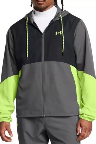 Veste à capuche - Noir, vert et gris 