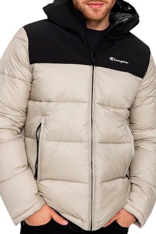 Doudoune à capuche - Beige et noir