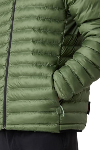 Doudoune à capuche - Vert foncé et blanc