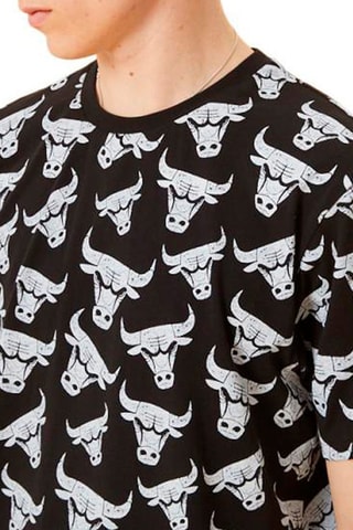 T-shirt Distressed Logo Chicago Bulls - Noir et blanc