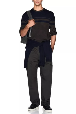 Pull en laine vierge - Bleu et marron