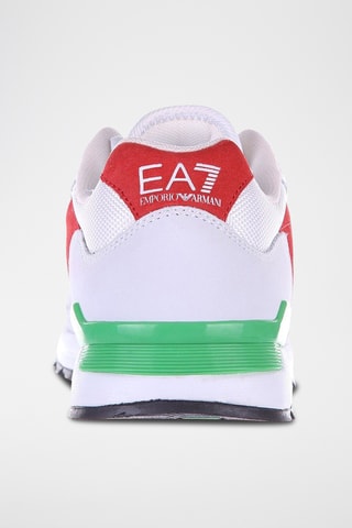 Baskets en nubuck - Blanc, rouge et vert