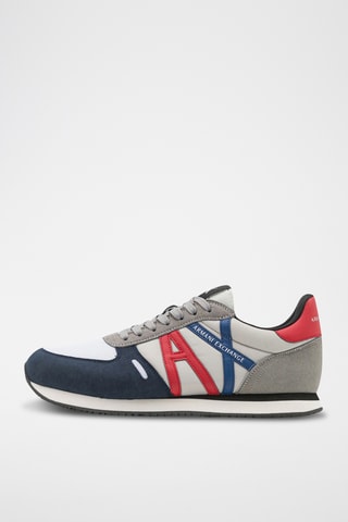 Sneakers - Blanc, noir, rouge, bleu et gris