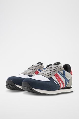Sneakers - Blanc, noir, rouge, bleu et gris