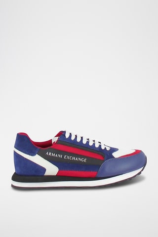 Sneakers en cuir - Rouge et bleu