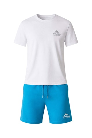 T-shirt et short Yucatan - Blanc et bleu