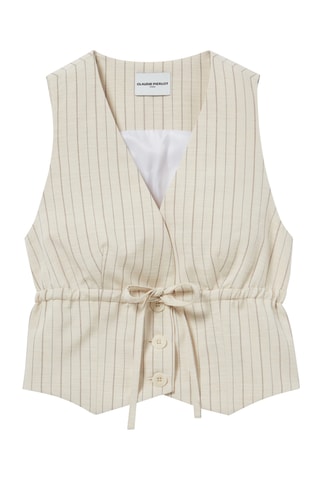 Mouwloos jasje slim fit - Ecru