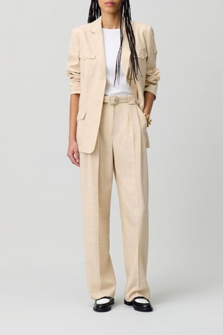 Broek met Hoge Taille - Beige