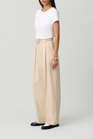 Broek met Hoge Taille - Beige