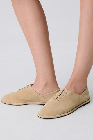 Leren Platform Sandalen - Taupe