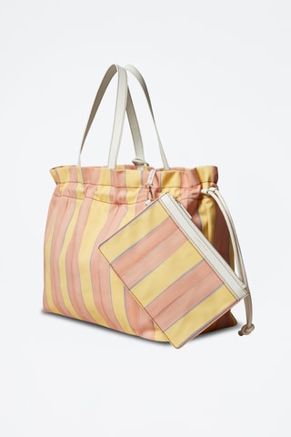 Leren Handtas - Roze en geel