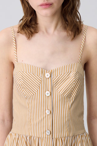 Mouwloze blouse-jurk - Beige