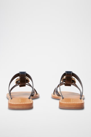 Sandali platform in pelle - Navy