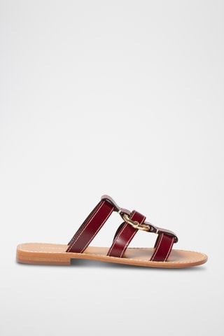 Sandali platform in pelle - Bordeaux