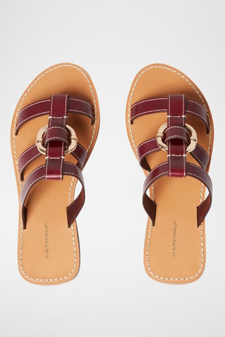 Sandali platform in pelle - Bordeaux