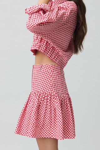 Minirok met Ruches Hoge Taille - Roze