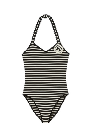 Mouwloze Bodysuit - Blauw en wit