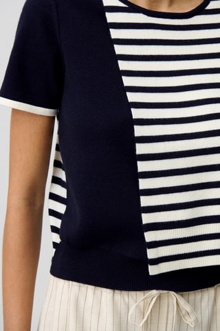 Wollen Sweater - Donkerblauw en wit