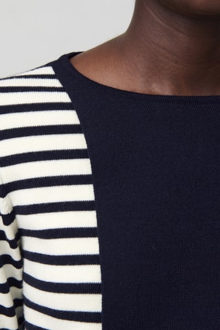 Wollen Sweater Regular - Donkerblauw en wit