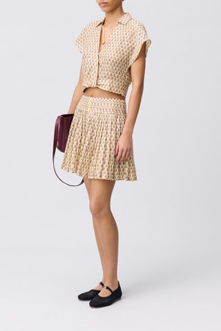 Mouwloze ramie top - Beige