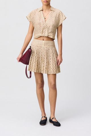Mouwloze ramie top - Beige