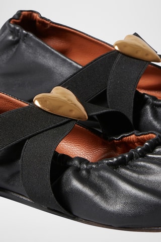 Lamsleren Ballerina's - Zwart