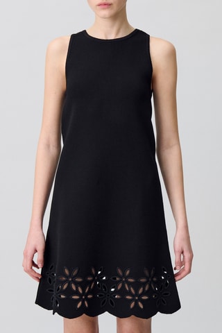 Mouwloze trapezium jurk - Zwart