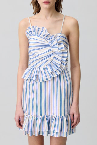 Midi-jurk - Wit en blauw