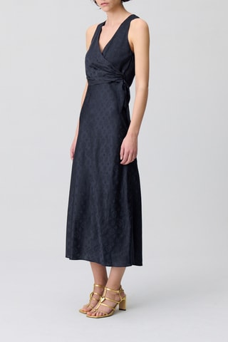 Mouwloze wikkeljurk - Marineblauw