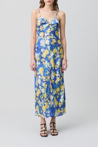Lange Jurk - Blauw en geel