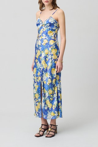 Lange Jurk - Blauw en geel