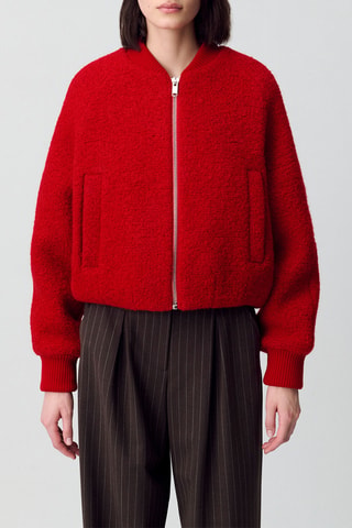 Scheerwollen Jas - Rood