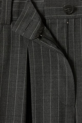 Rechte Wollen Broek Hoge Taille - Donkergrijs