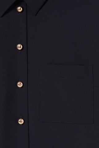 Wollen Jurk met Lage Taille - Marineblauw
