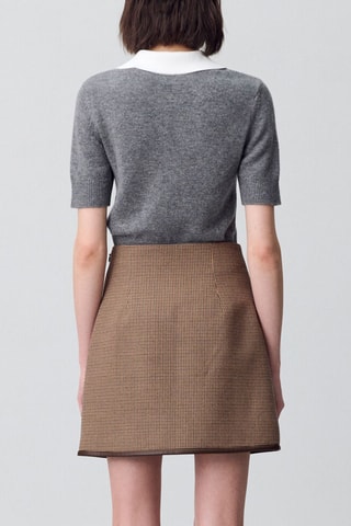 Wikkelrok van 2 Materialen - Beige en bruin