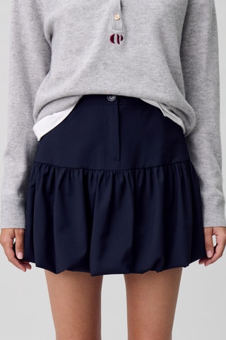 Lange Wollen Rok - Marineblauw