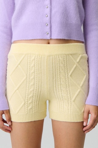 Wollen en Kasjmier Short Hoge Taille - Geel