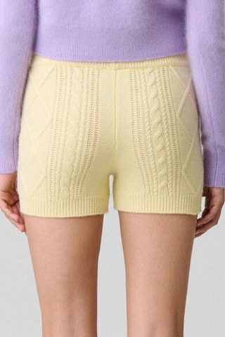 Wollen en Kasjmier Short Hoge Taille - Geel