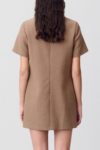 Rechte Jurk - Beige en bruin