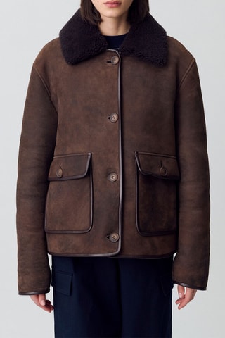 Nubuck Schapenleren Jasje - Donkerbruin