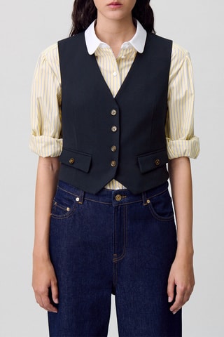 Wollen Gilet - Marineblauw