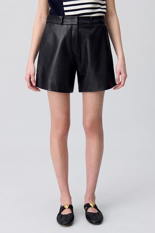 Schapenleren Short Hoge Taille - Zwart