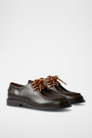 Stringate in pelle - Marrone