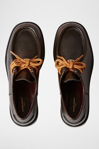 Stringate in pelle - Marrone