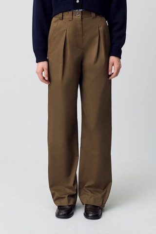 Rechte Broek Hoge Taille - Kaki